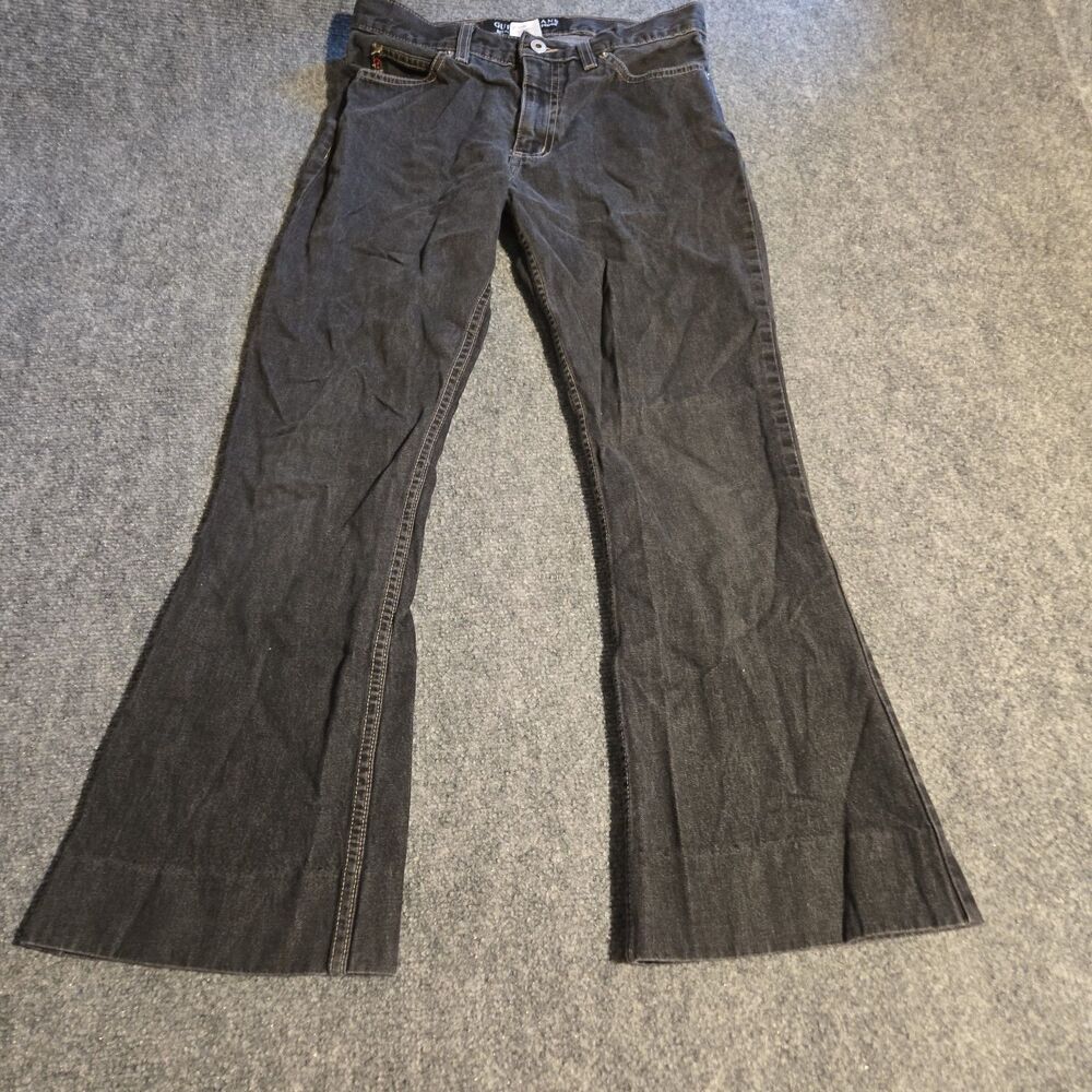 Vtg Guess Jeans Womens 28 Black Flared 100% Cotton Made USA Pockets